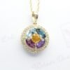 Rainbow Gemstones with Diamond Pendant in 14K Yellow Gold - Image 2