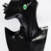 Oval Dyed Green Jade Earrings with Clips in 14K Yellow Gold - Image 3