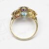 Rainbow Gemstones with Diamond Ring 14K Yellow Gold - Image 3
