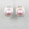 Pink Mabe Pearl with Cubic Zirconia Clip Earrings S925