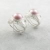 Pink Mabe Pearl with Cubic Zirconia Clip Earrings S925 - Image 2