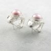 Pink Mabe Pearl with Cubic Zirconia Clip Earrings S925 - Image 3