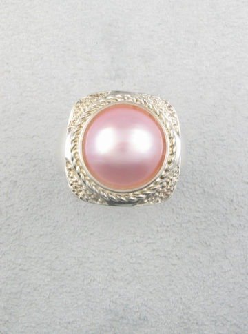 Pink Mabe Pearl with Cubic Zirconia Ring S925 – Wilson Designs