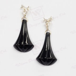 Sculpted Black Agate Earrings