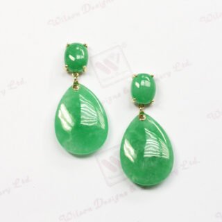 Teardrop Dangle green jade