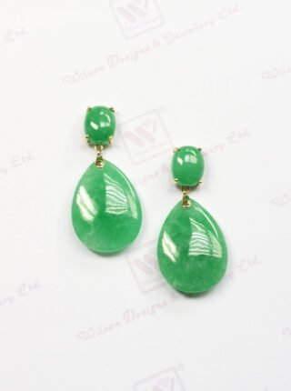 Teardrop Dangle green jade